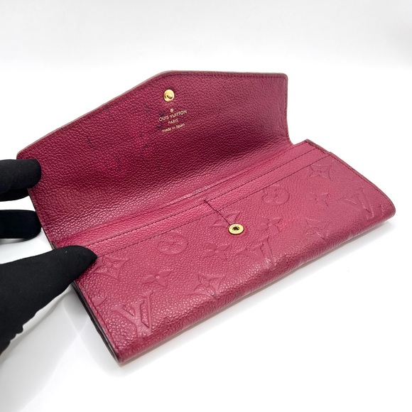 Authentic LV Louis Vuitton Monogram Empreinte Sarah Bifold Long Wallet W/ Insert - Picture 5 of 12